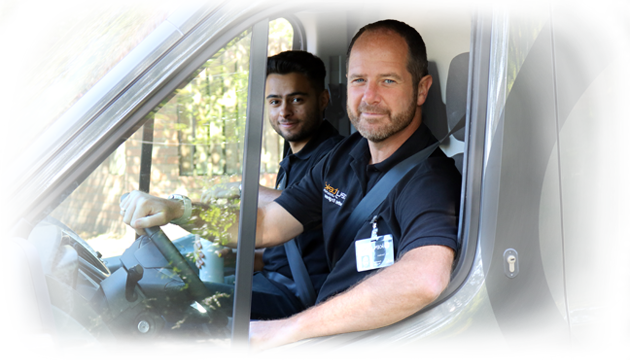 two keytek locksmiths inside van